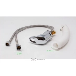 Friseur-Waschbecken LORA - weißes Becken, matt schwarz