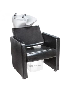 Friseur-Waschbecken LORA - weißes Becken, matt schwarz