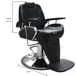 Barberstuhl LEON - glänzend schwarz