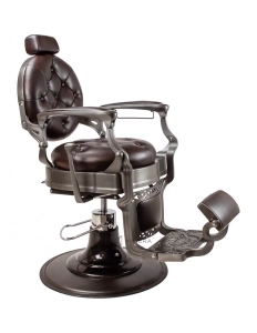 Retro Barberstuhl MONET - glänzend braun-schwarz