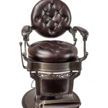 Retro Barberstuhl MONET - glänzend braun-schwarz