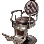 Retro Barberstuhl MONET - glänzend braun-schwarz