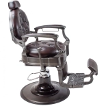 Retro Barberstuhl MONET - glänzend braun-schwarz