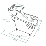 Friseur-Waschbecken ATLAS - weißes Becken, matt schwarz
