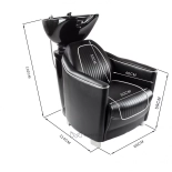 Friseur-Waschbecken GRECO - schwarzes Becken, glänzend schwarz