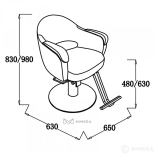 Friseurstuhl LANA - matt schwarz