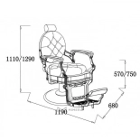 Retro Barberstuhl MONET - wildleder schwarz