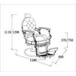 Retro Barberstuhl MONET - wildleder grün