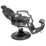 Retro Barberstuhl MONET - wildleder schwarz