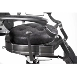 Retro Barberstuhl MONET - wildleder schwarz