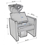 Friseur-Waschbecken LORA - glänzend schwarz