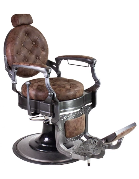 Retro Barberstuhl MONET - wildleder braun