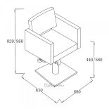 Friseurstuhl NOVA - glänzend schwarz