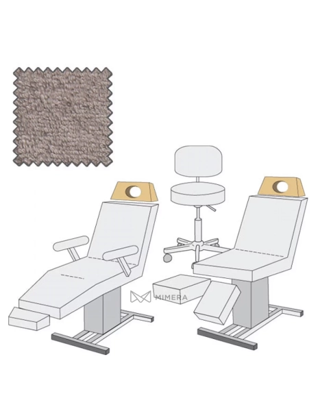 Kopfteilbezug maxi mit Nasenloch + Halsschal - grau