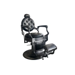 Retro Barberstuhl RENOIR GREY - glänzend schwarz