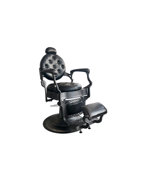 Retro Barberstuhl RENOIR GREY - glänzend schwarz