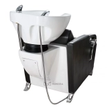 Friseur-Waschbecken ATLAS - weißes Becken, matt schwarz