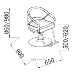 Friseurstuhl JANE - matt schwarz