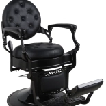 Retro Barberstuhl RENOIR BLACK - matt schwarz