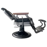 Retro Barberstuhl CEZANNE GREY - matt schwarz