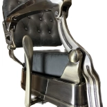 Retro Barberstuhl CEZANNE BRONZ - wildleder schwarz