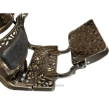 Retro Barberstuhl CEZANNE BRONZ - wildleder schwarz