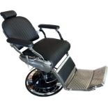 Retro Barberstuhl ELEGANCE - matt schwarz