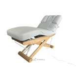 SPA Wellnessliege LUNA ARM PLUS E3 - mit Heizung und Audio/Vibrationssystem, teak/hellgrau