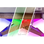 SPA Wellnessliege LUNA ARM PLUS E3 - mit Heizung und Audio/Vibrationssystem, teak/hellgrau