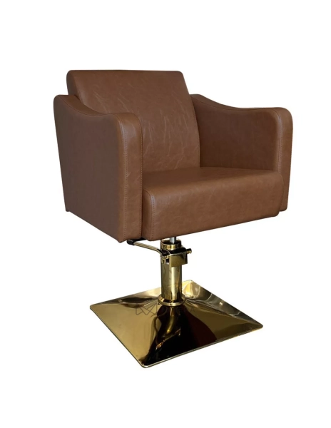 Friseurstuhl SAMILE GOLD - kupferbraun