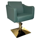 Friseurstuhl SAMILE GOLD - samt grün