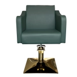 Friseurstuhl SAMILE GOLD - samt grün