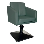 Friseurstuhl CUBE BLACK - samt grün - Zweite Wahl!