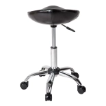 Friseurhocker MELVIN - glänzend schwarz - Zweite Wahl!