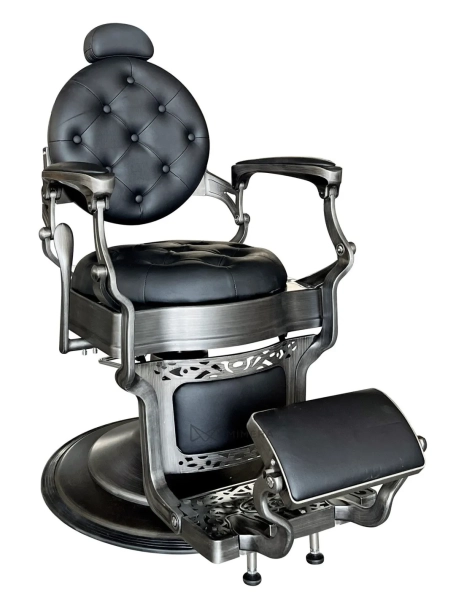 Retro Barberstuhl RENOIR GREY - matt schwarz
