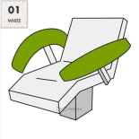 Armlehnenbezug (1 Paar) 75x15 cm – weiß