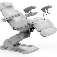 Elektrische Untersuchungsliege RAMON GYNO DELUX E4 – drehbar, weiß, PVC in medizinischer Qualität