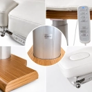 Elektrische SPA-Liege Silverfox LIPS PLUS E4 – mit Heizfunktion, teak/weiß