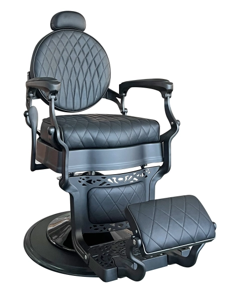 Retro Barberstuhl RODIN BLACK X - matt schwarz